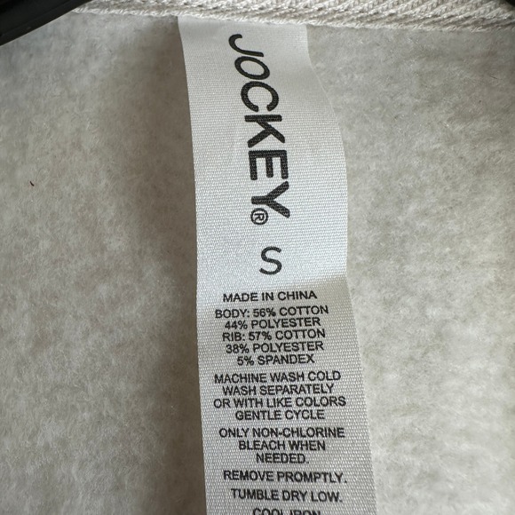 Jockey Mixed Rib Half Zip Sweatshirt Oatmeal Heather Small Fleece Pullover - Picture 7 of 8